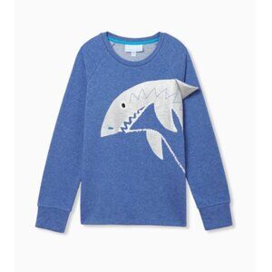Rockets of Awesome Blue Shark Patrol Raglan Crew Neck Long Sleeve Sweatshirt Top